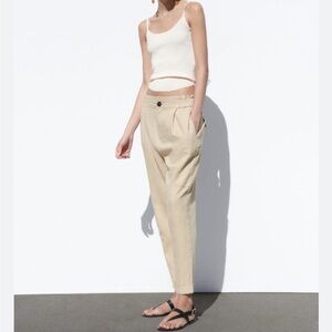 Zara NWT Linen Blend pants